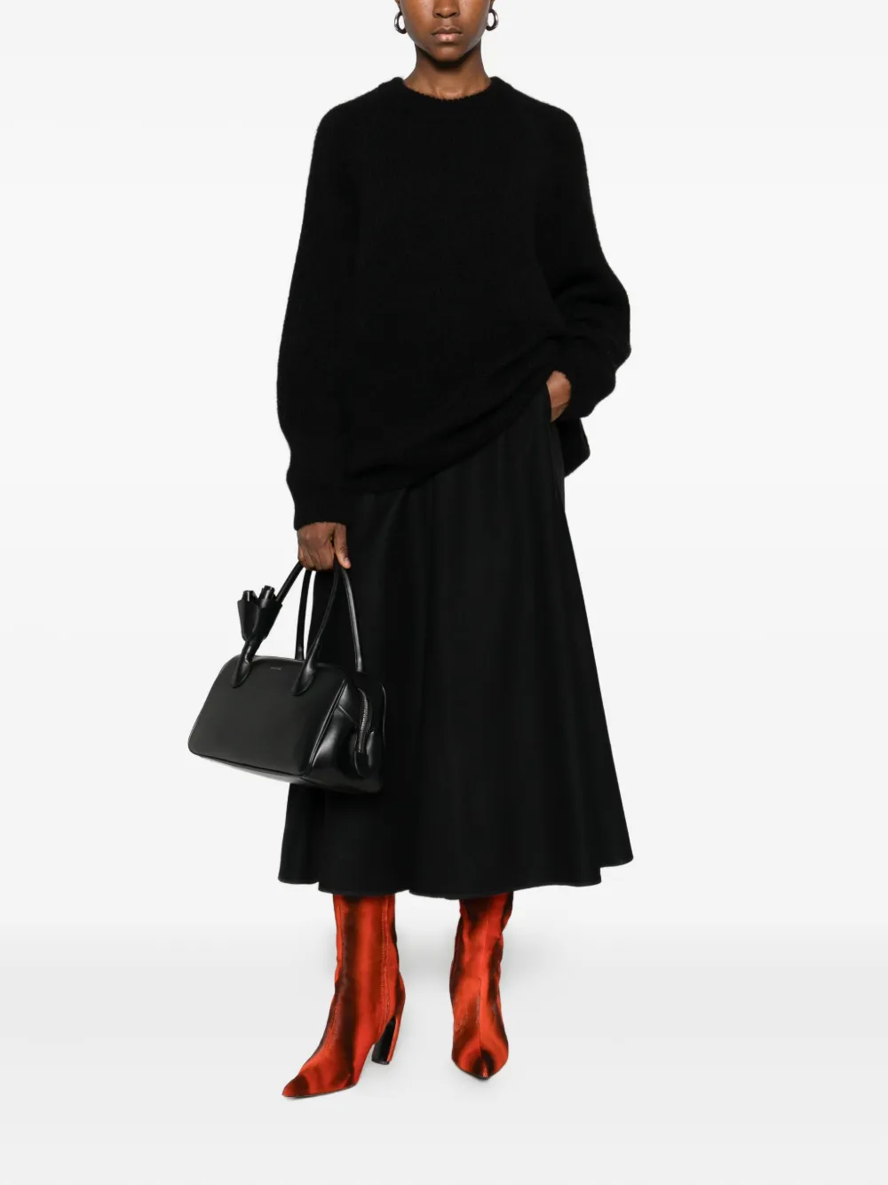 SUSANNE BOMMER flared midi skirt - Zwart