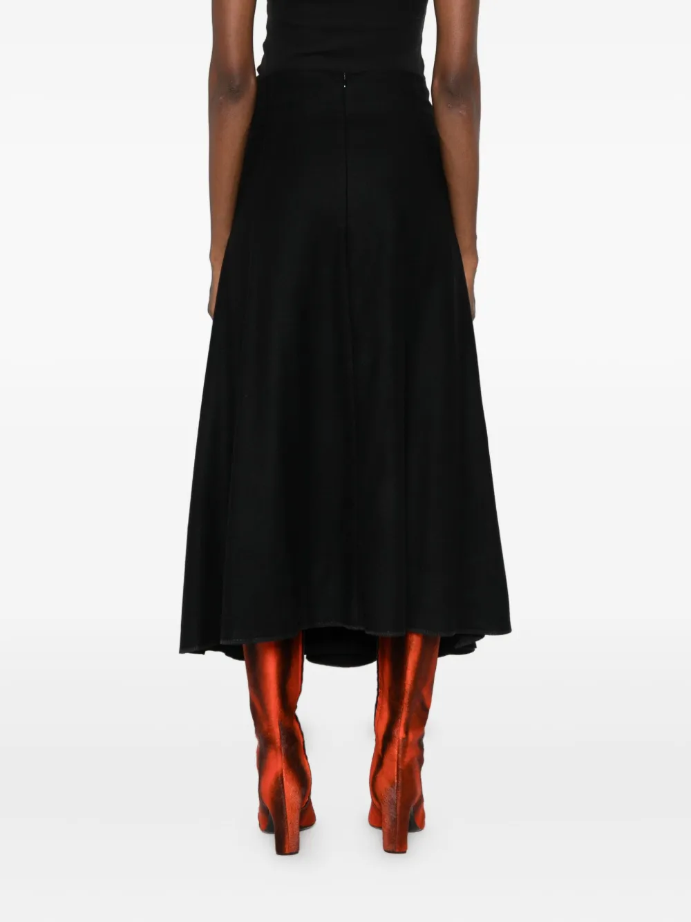 Susanne Bommer Flared Midi Skirt In Black