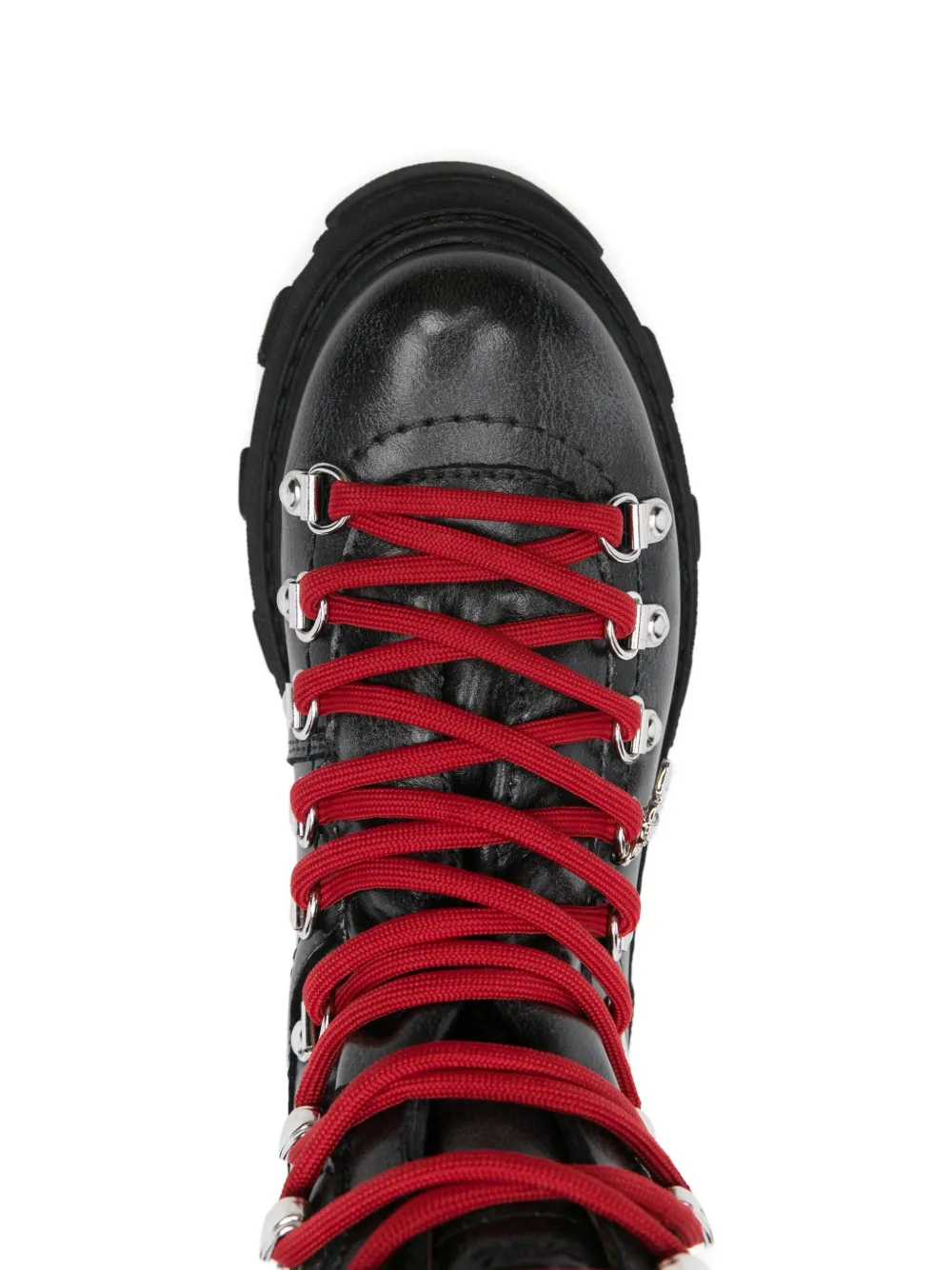 Ganni Lace-up Lug-sole Boots In Black
