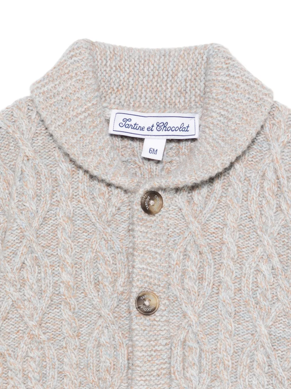 Tartine Et Chocolat Kabelgebreid vest Grijs