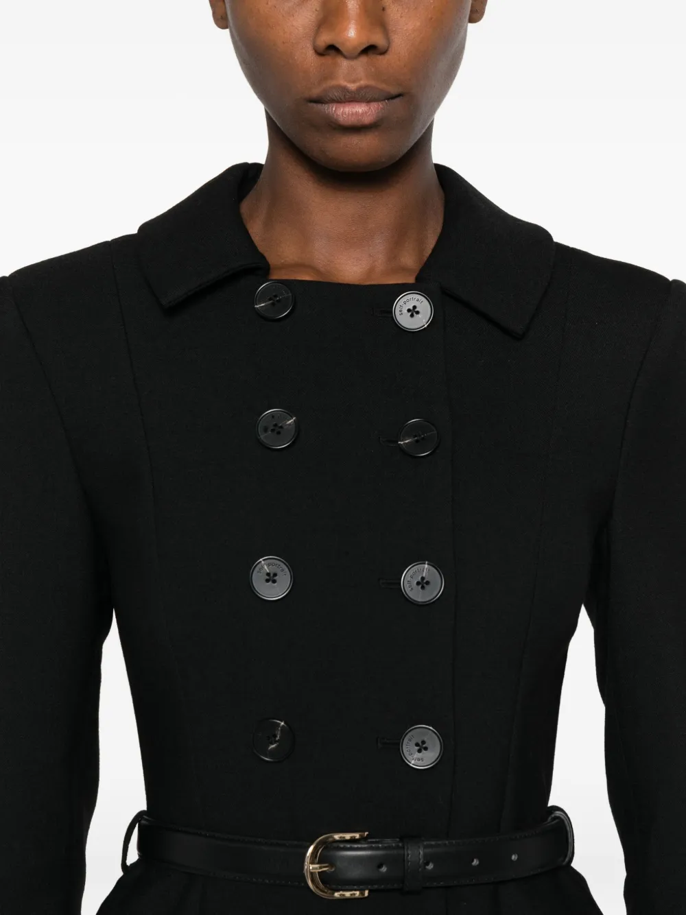 Self-portrait Double-breasted Jumpsuit In Black