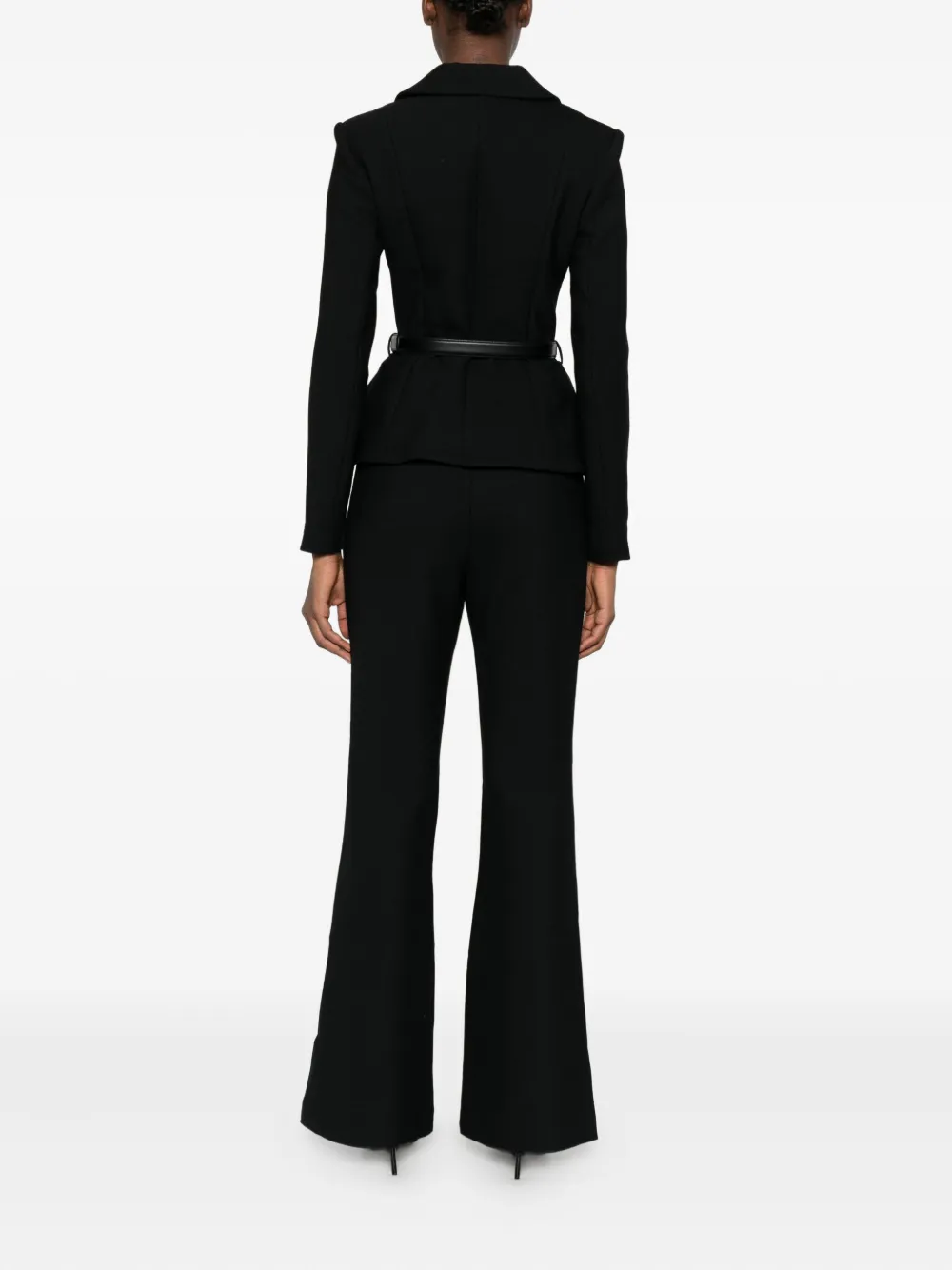 Self-Portrait Jumpsuit met dubbele rij knopen Zwart
