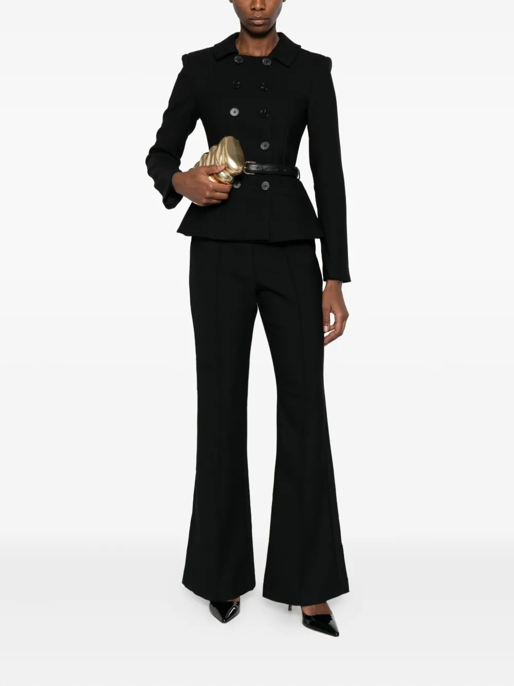 Self-Portrait double-breasted jumpsuit - Zwart