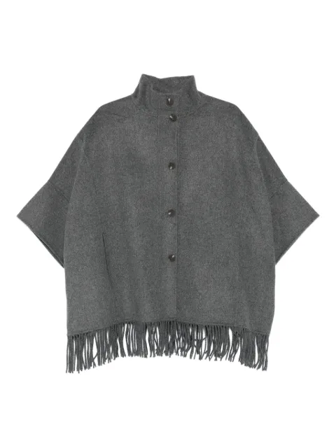 YERSE high-neck fringed coat