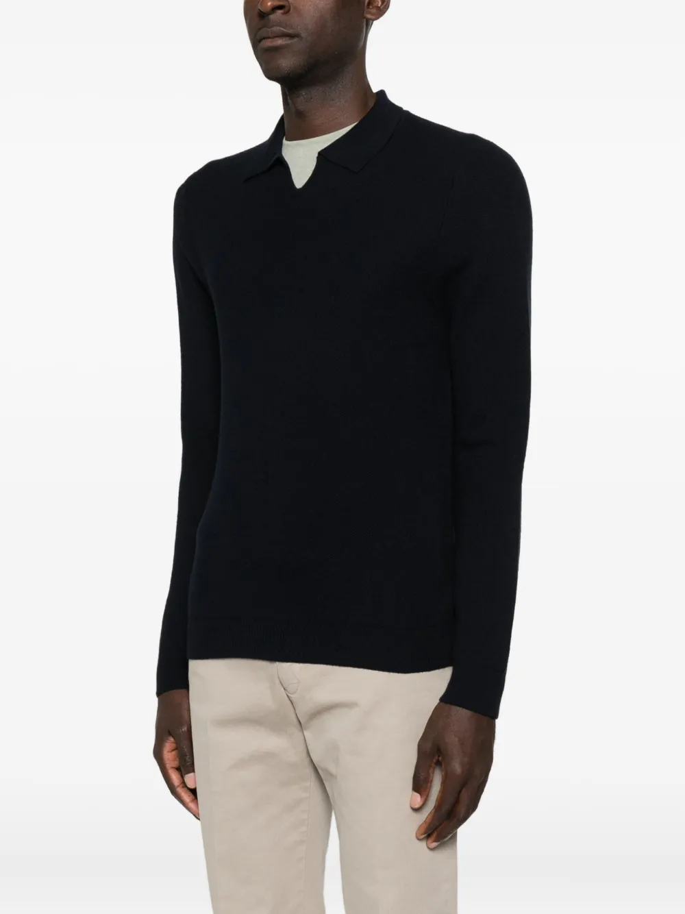 Incotex Polo-neck Sweater In Black