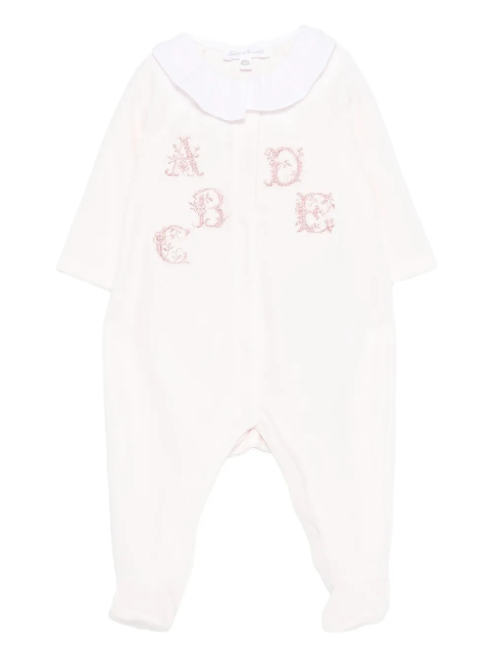 Tartine Et Chocolat Embroidered-letters Romper In White