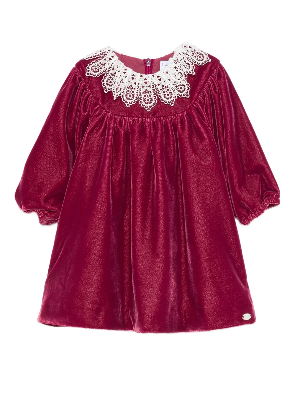 Tartine Et Chocolat vestido con cuello de encaje | rojo | Image 1