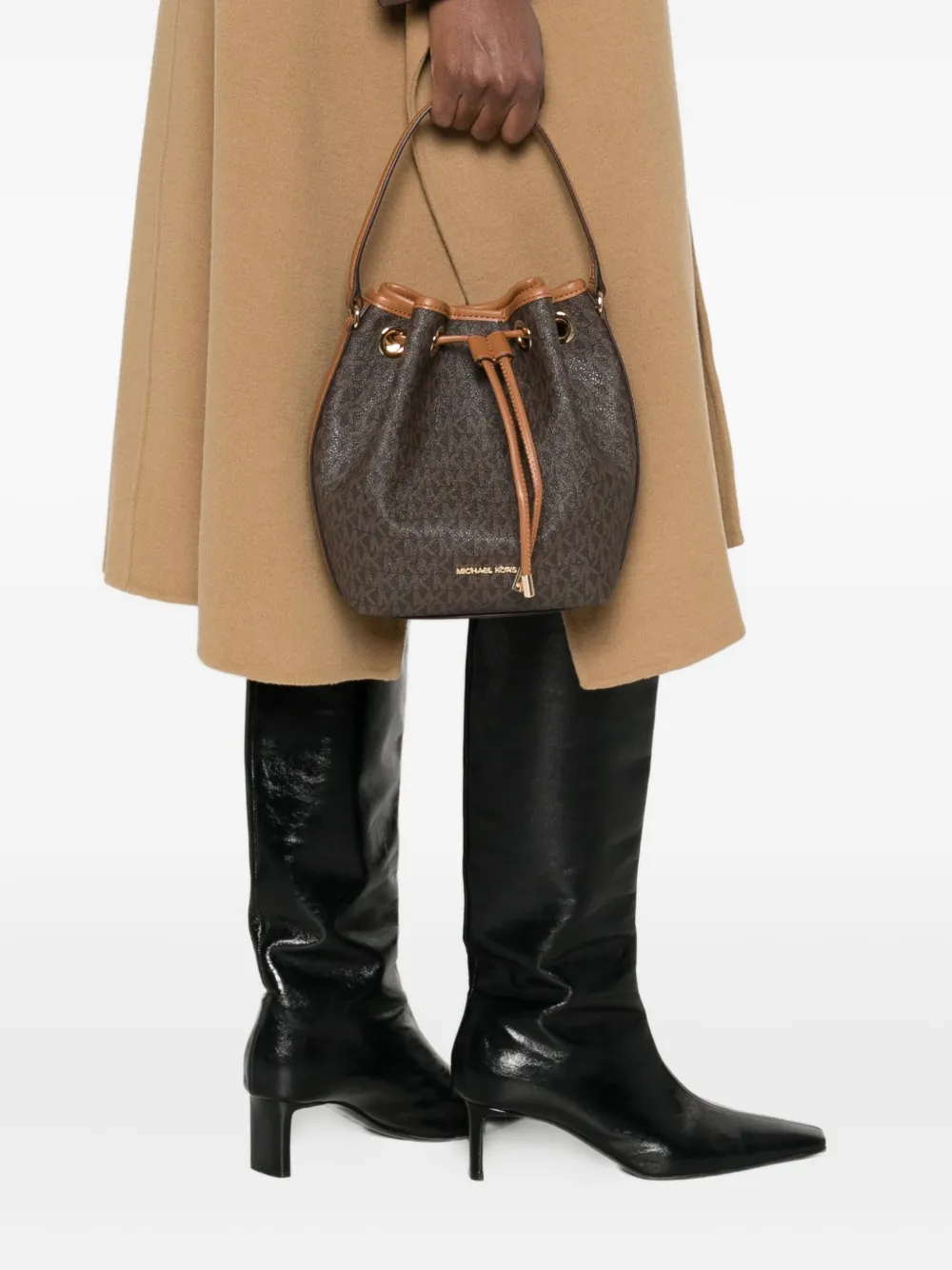 Michael Michael Kors Logo-lettering Satchel Bag In Brown