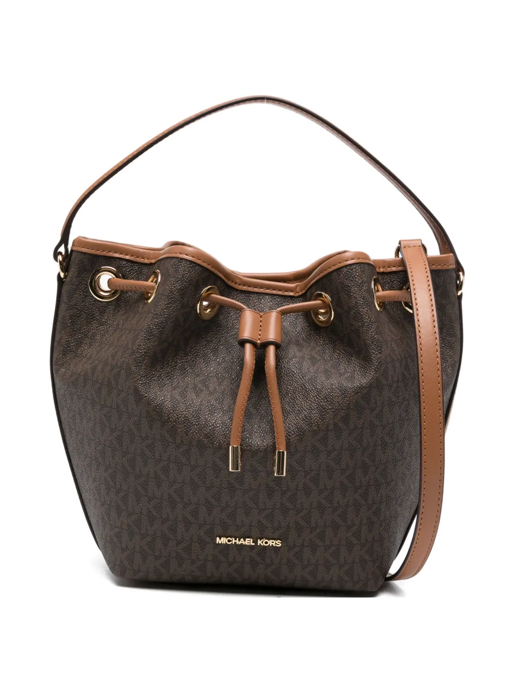 Michael Michael Kors Logo-lettering Satchel Bag In Brown