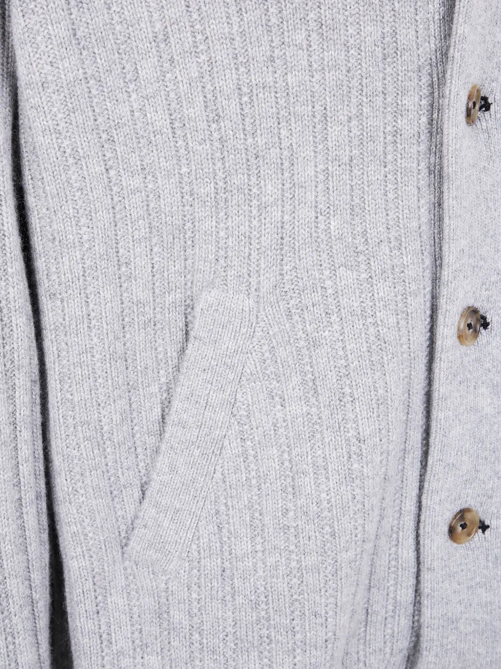Guest In Residence Ribbed Cashmere Cardigan In Gray