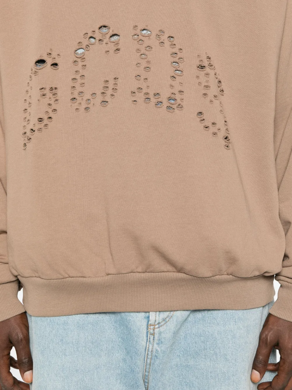 GCDS Sweater met uitgesneden logo Bruin