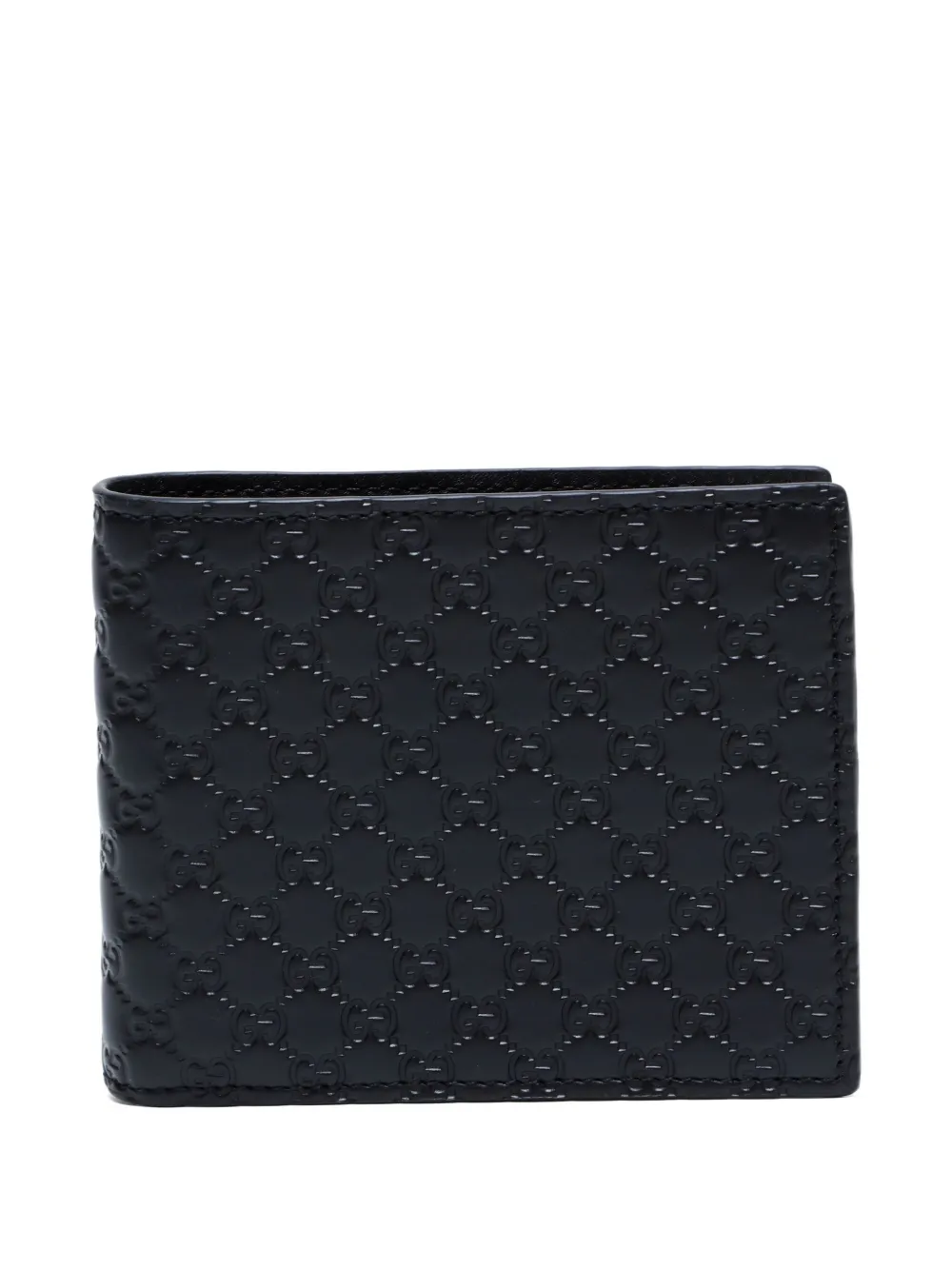 Pre-owned Gucci 2010-2025 Micro Gg Shima Wallet In Black