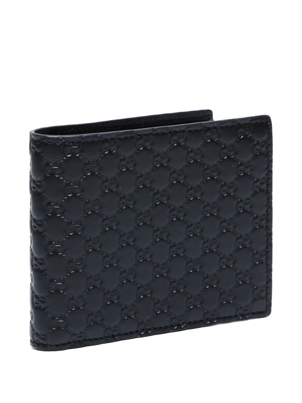 Pre-owned Gucci 2010-2025 Micro Gg Shima Wallet In Black