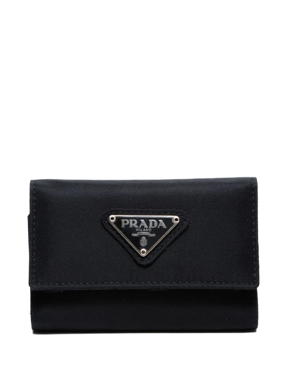 Pre-owned Prada 2000s Nylon Cardcase In Black