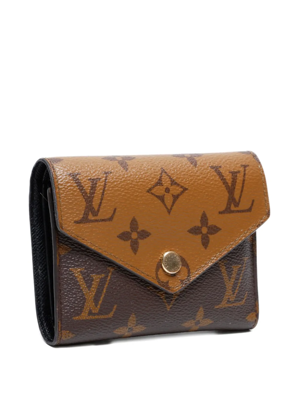 Pre-owned Louis Vuitton 2021-2025 Monogram Reverse Wallet In Brown