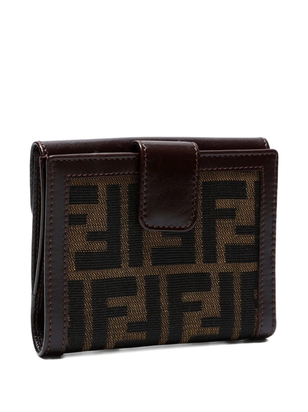 Pre-owned Fendi 1990-2000s Zucca Leather Wallet In Brown