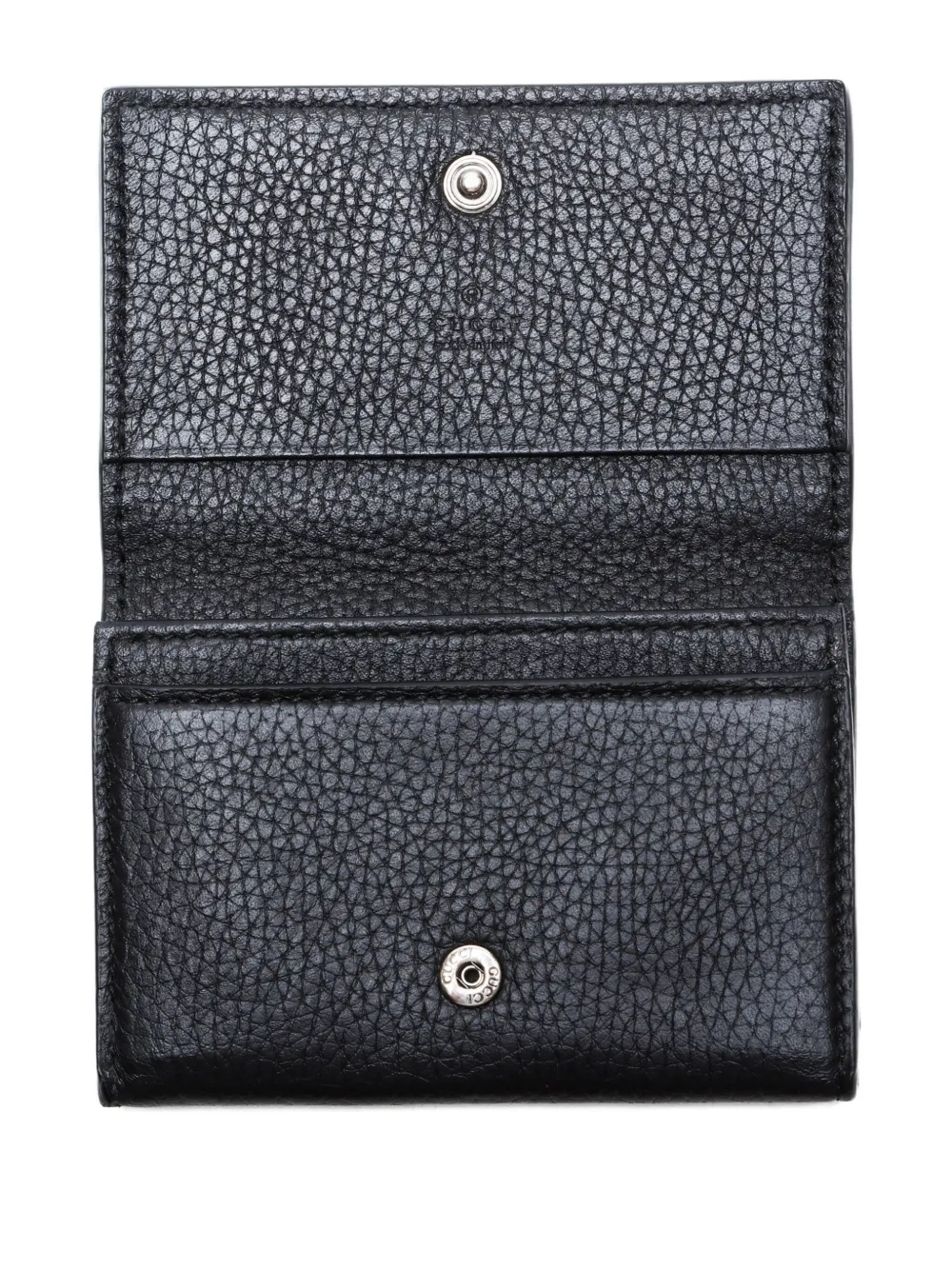 Pre-owned Gucci 2000s Leather Card Case In Black