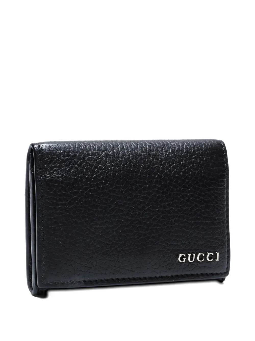 Pre-owned Gucci 2000s Leather Card Case In Black