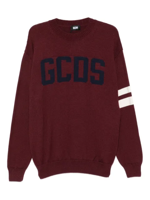 GCDS crew-neck stripe-detail sweater
