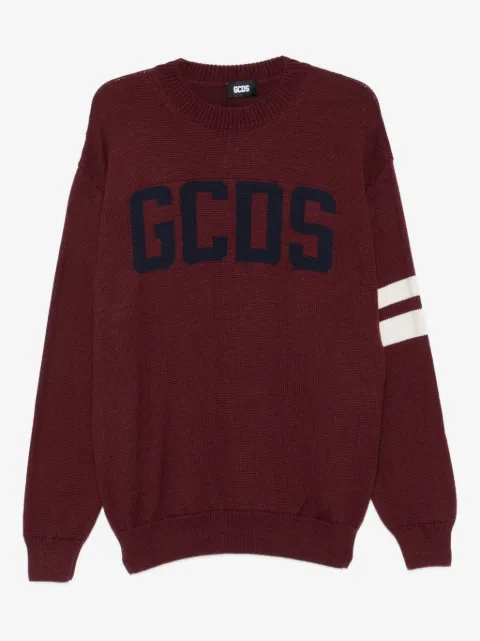 GCDS crew-neck stripe-detail sweater