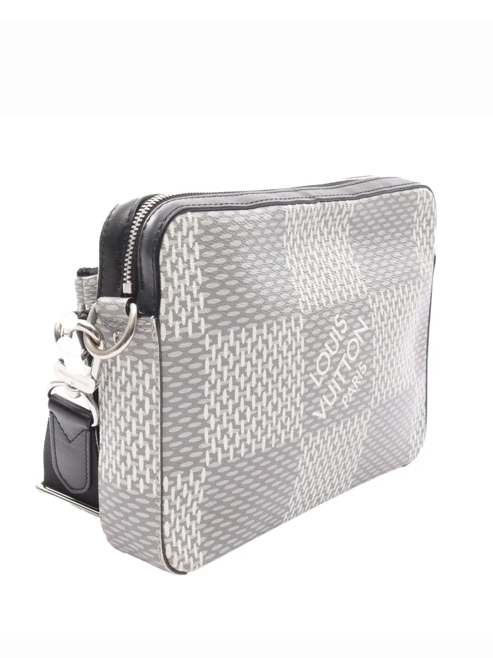 Pre-owned Louis Vuitton 2021 Damier Graphite 3d Trio Messenger Crossbody Bag In Gray