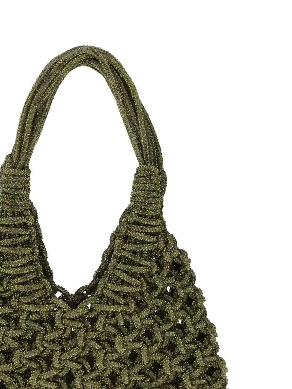 Hibourama Crystal-embellished Shoulder Bag In Green