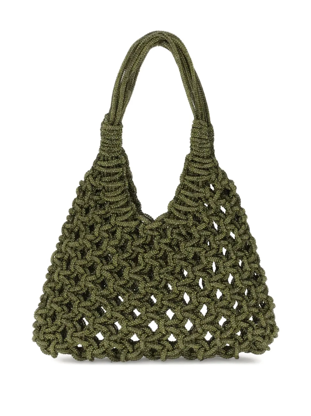 Hibourama Crystal-embellished Shoulder Bag In Green
