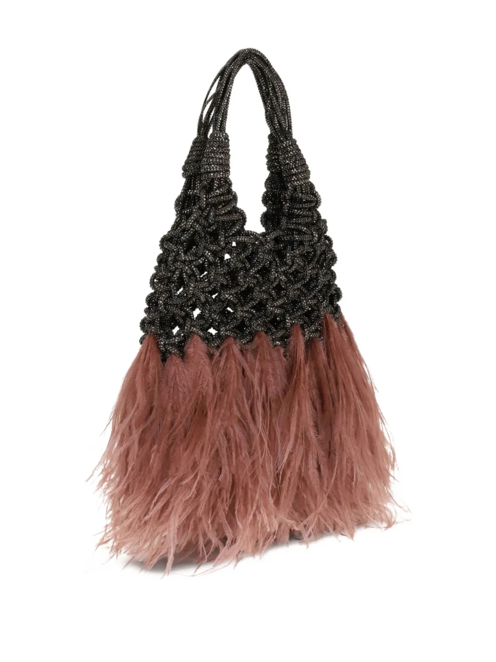 Hibourama small Vannifique Plumes tote bag - Zwart