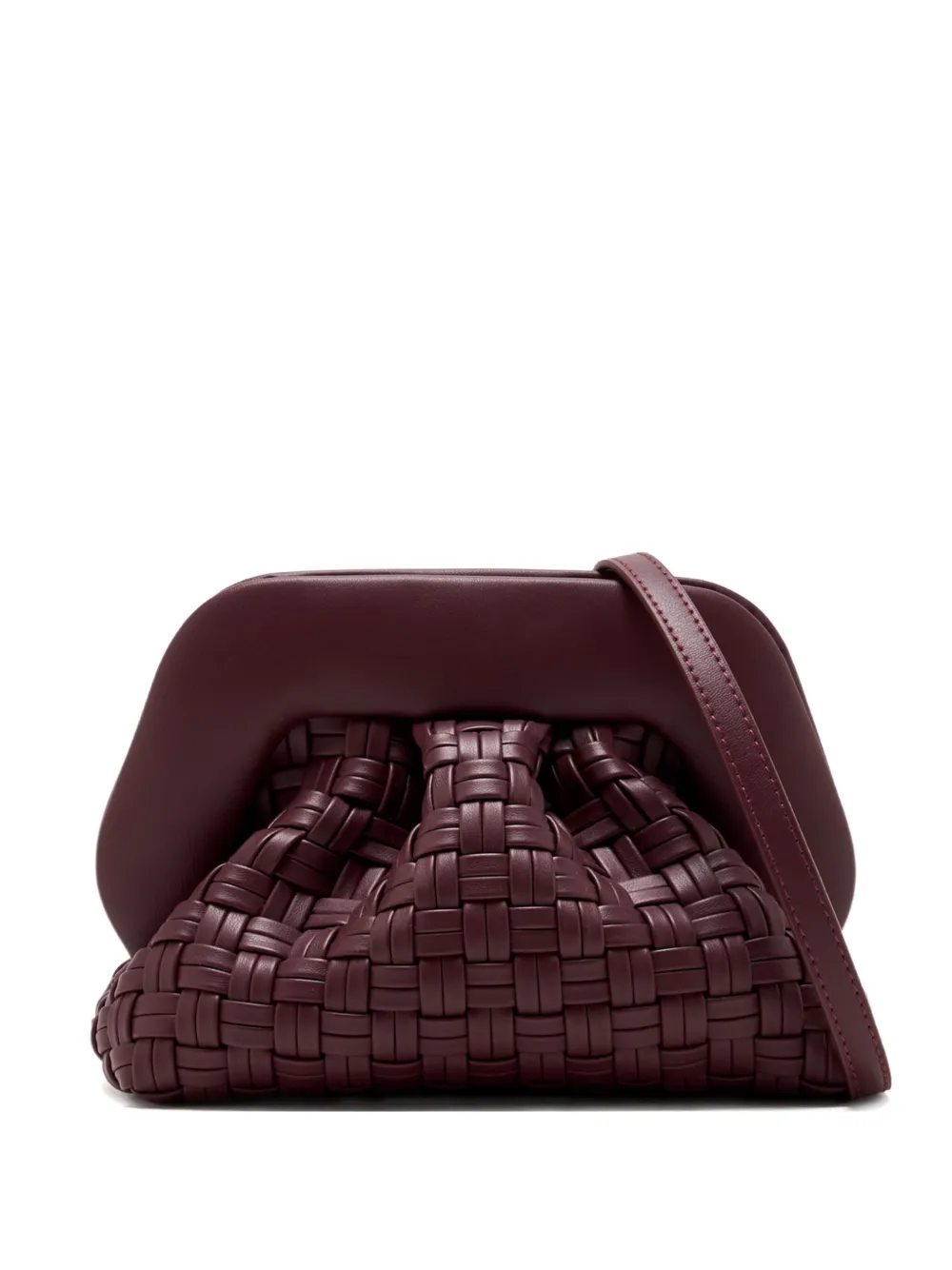 Themoirè Gea Woven Clutch In Red