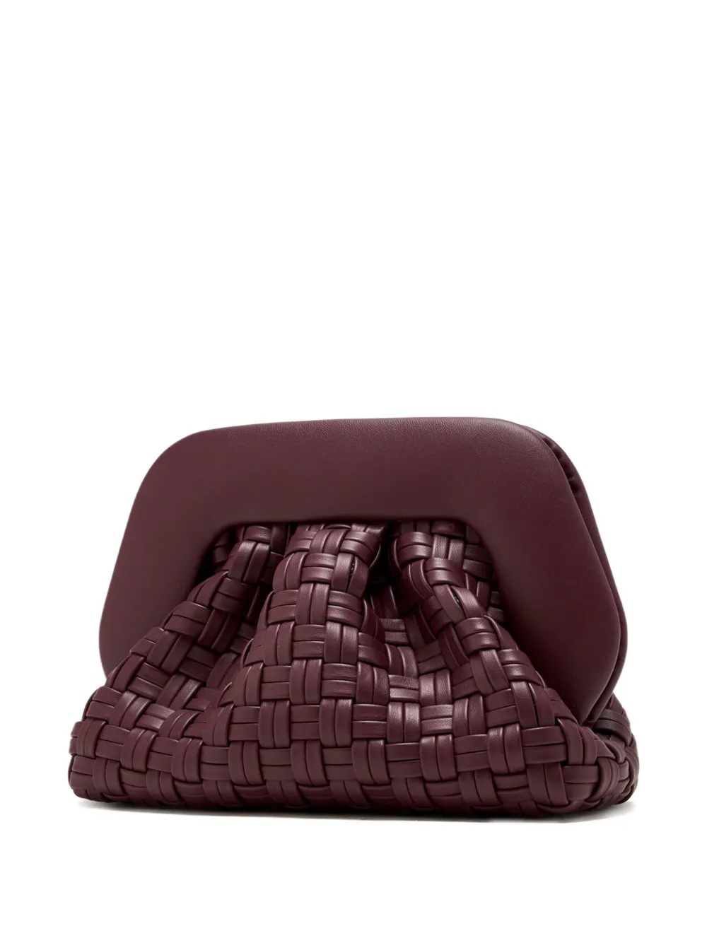 Themoirè Gea Woven Clutch In Red