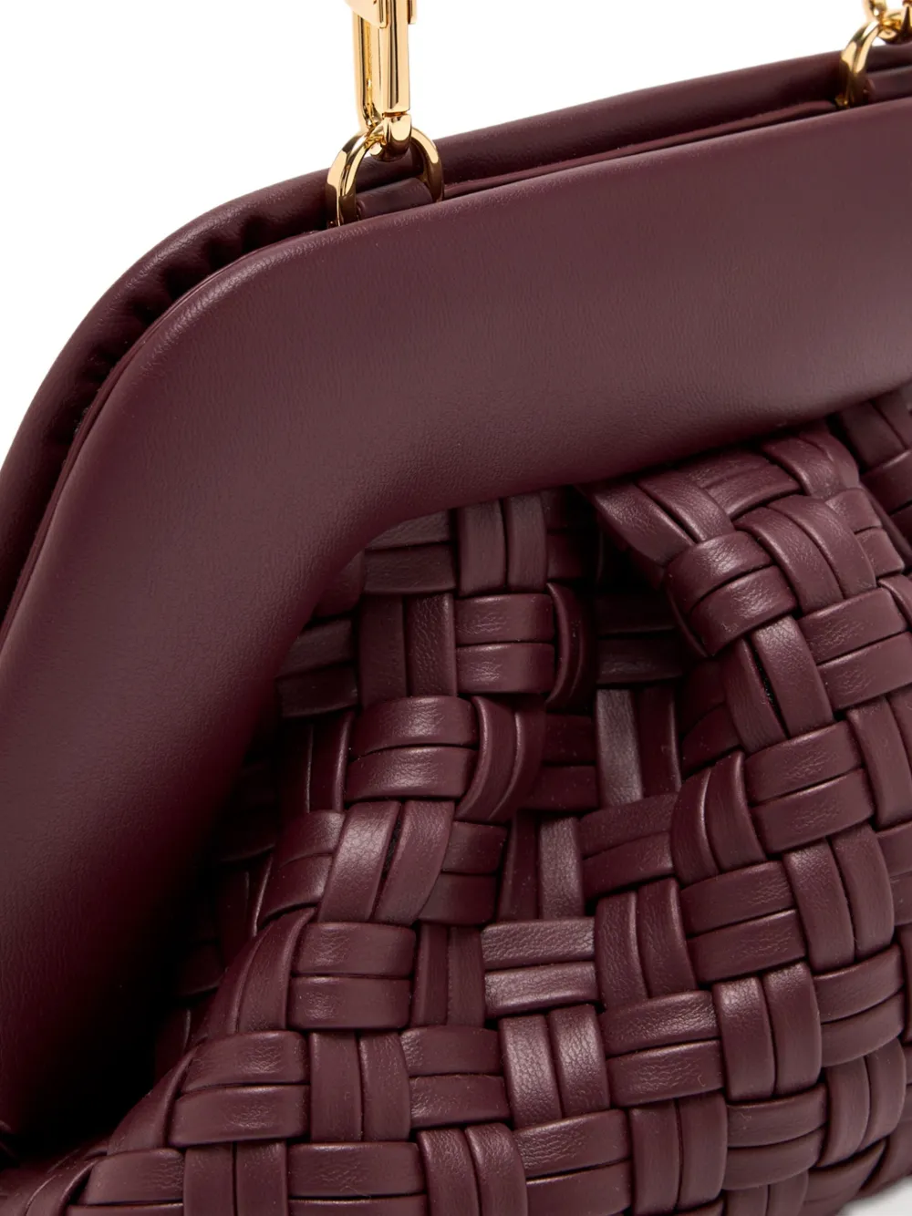 Themoirè Gea Woven Clutch In Red
