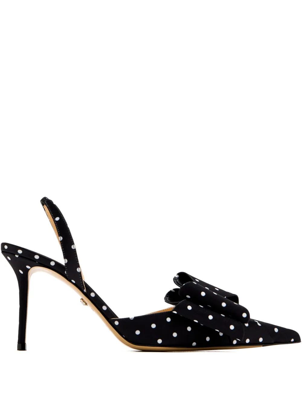 MACH & MACH 85mm polka-dot bow pumps Black