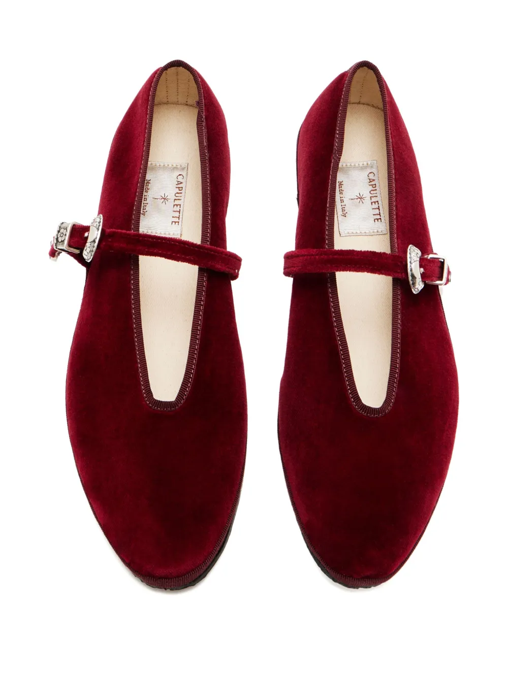 CAPULETTE Norma velvet ballet flats - Rood