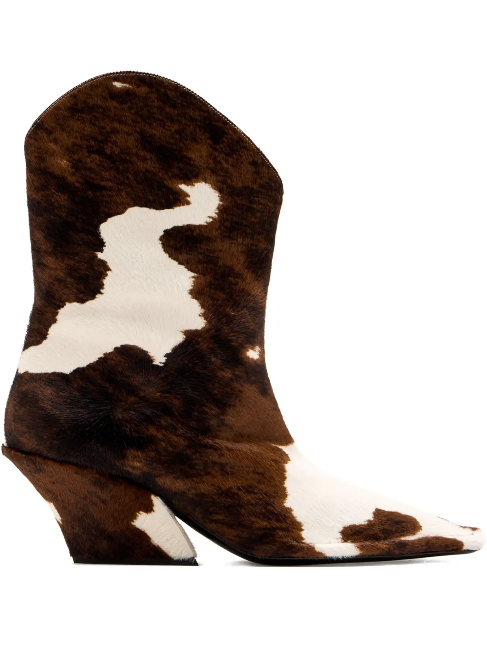Mugler Cowhide Leather Boots In Neutral