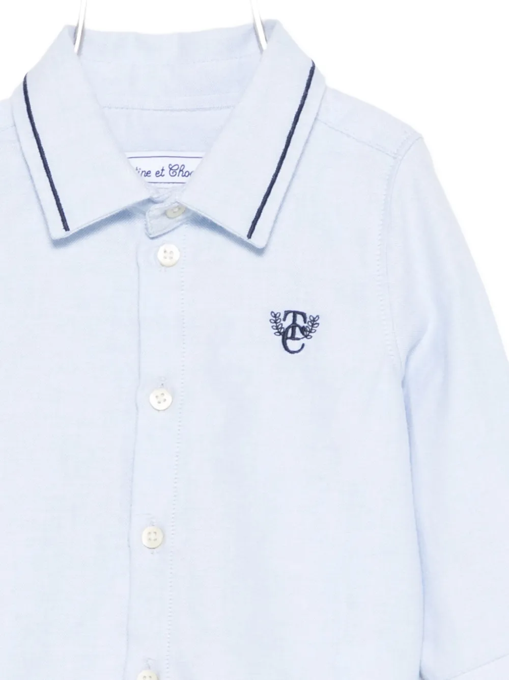 Tartine Et Chocolat Embroidered-collar Shirt In Blue
