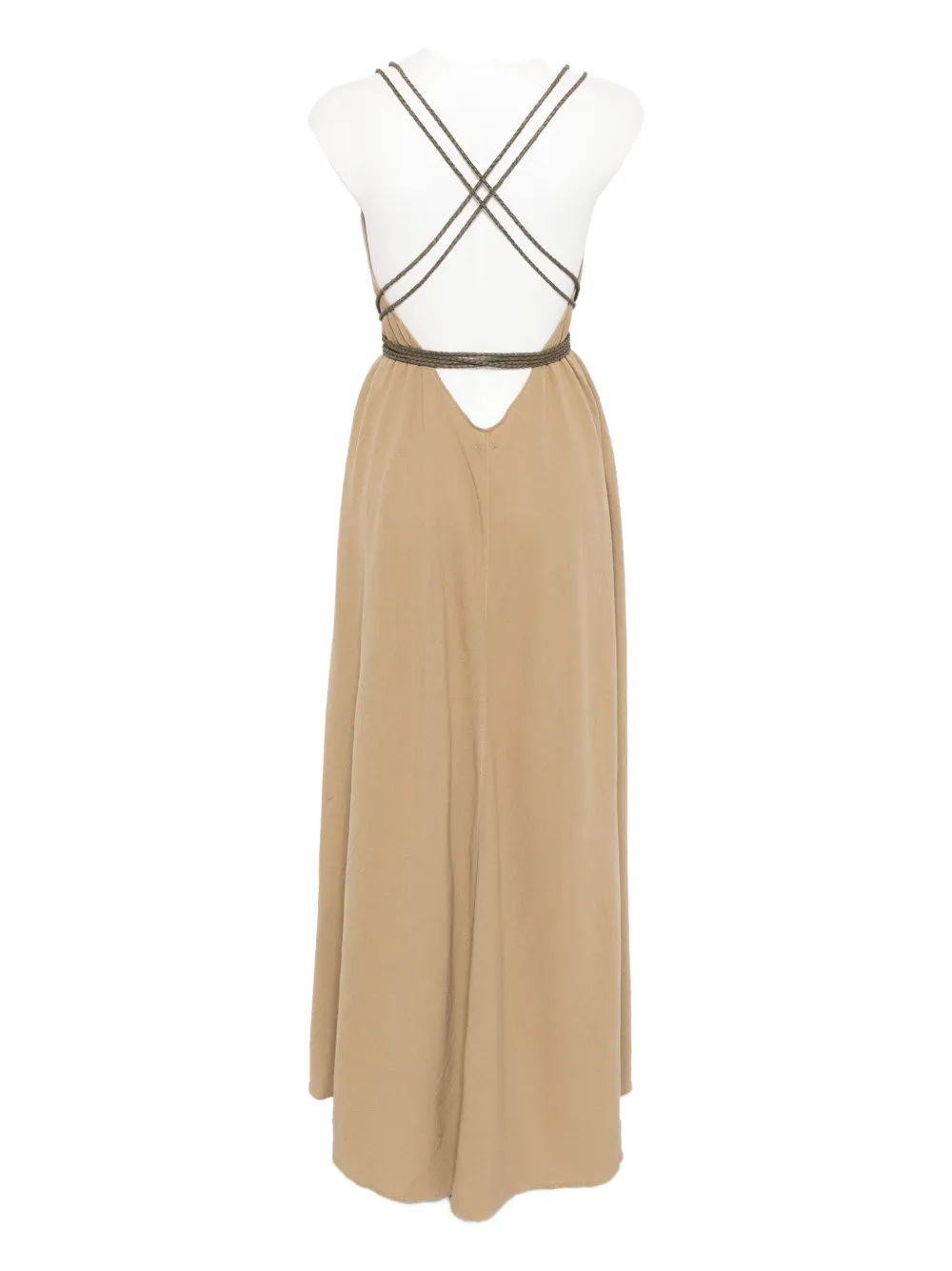 Caravana criss-cross asymmetric day dress - Beige