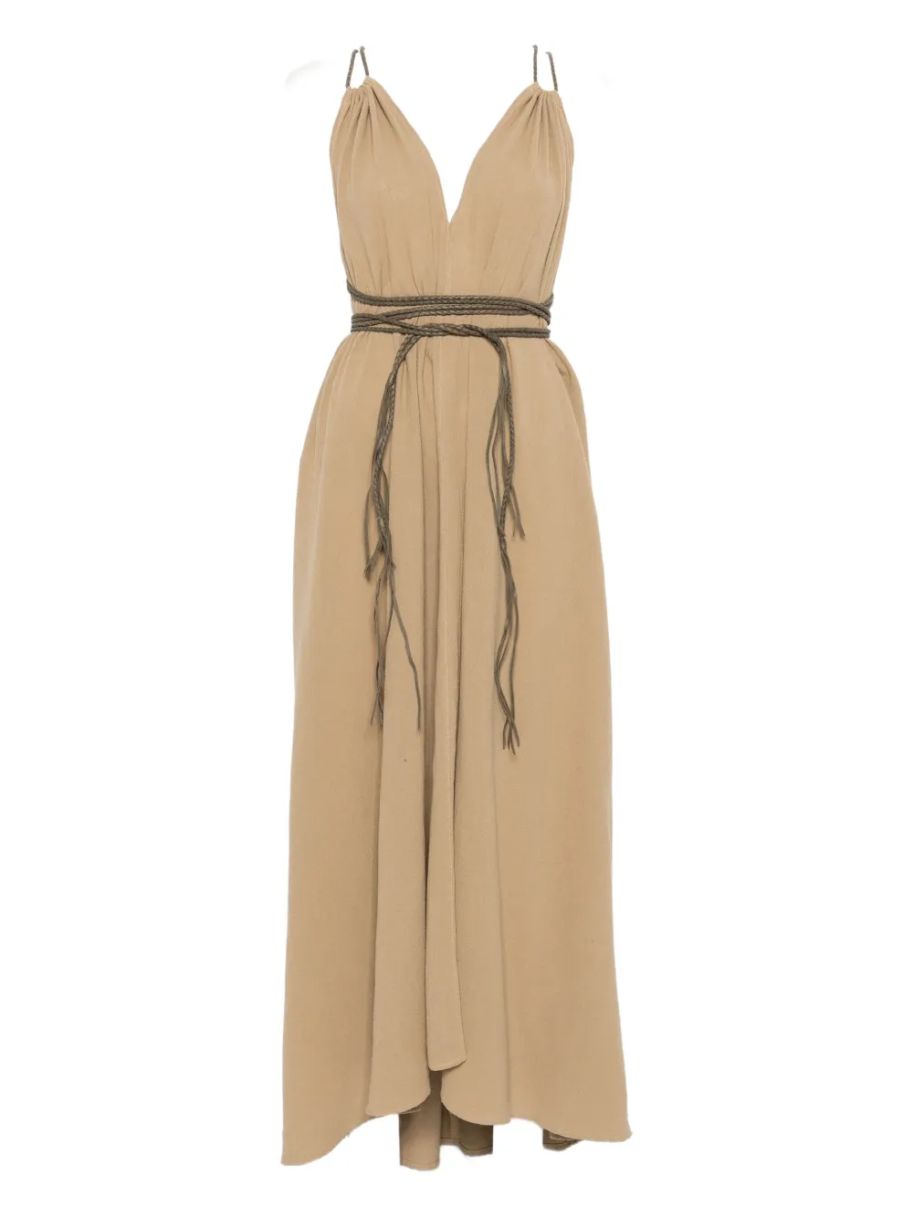 Caravana criss-cross asymmetric day dress - Toni neutri