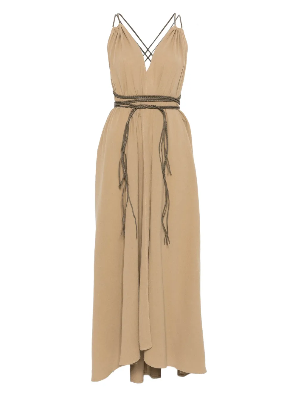 Caravana criss-cross asymmetric day dress - Toni neutri