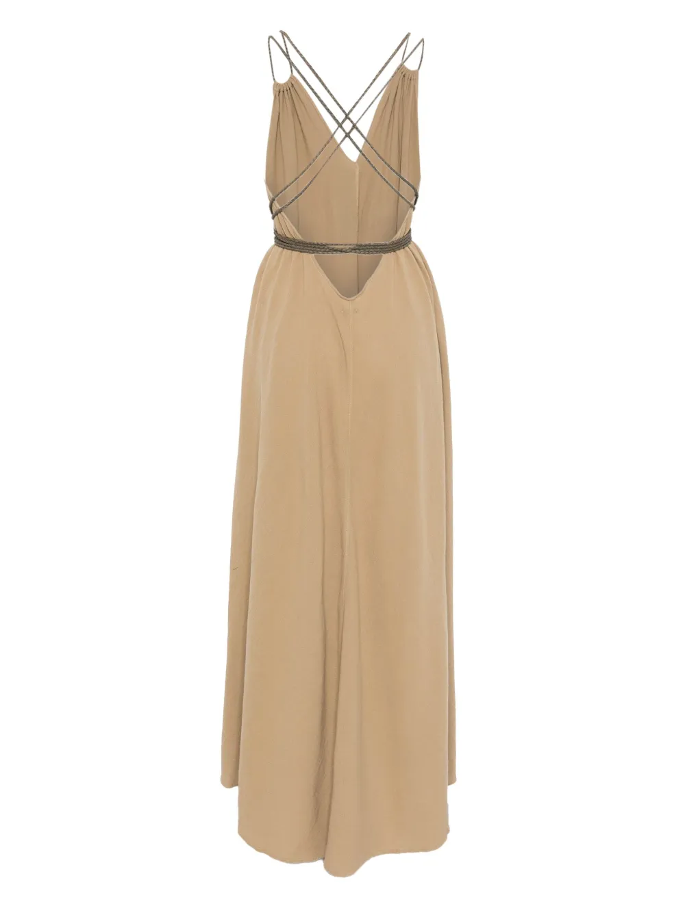 Caravana Asymmetrische jurk met gekruist detail Beige