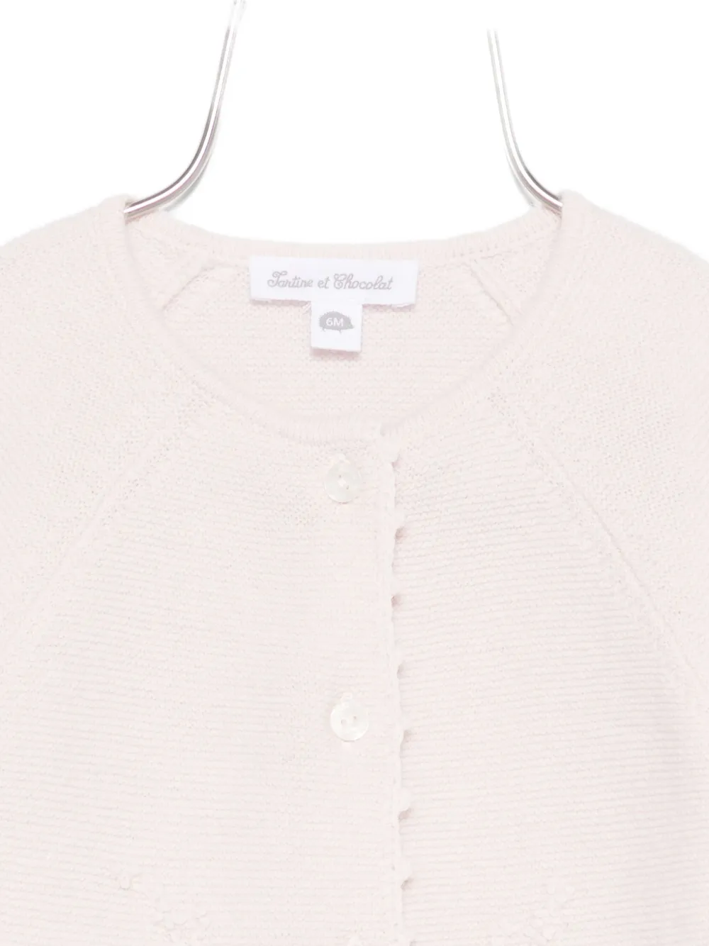 Tartine Et Chocolat Embroidered Scallop-edge Babygrow In Pink