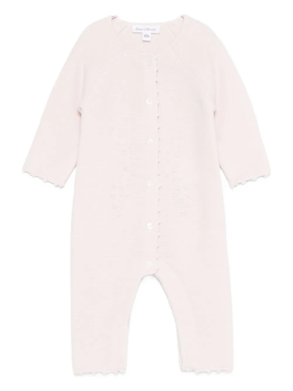 Tartine Et Chocolat Embroidered Scallop-edge Babygrow In Pink