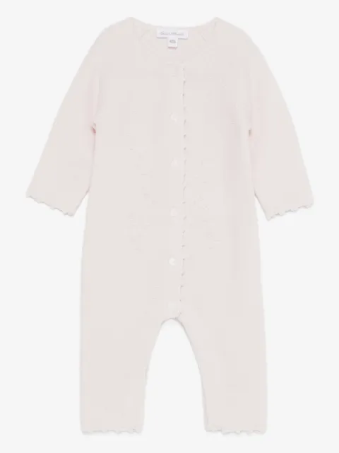 Tartine Et Chocolat embroidered scallop-edge babygrow