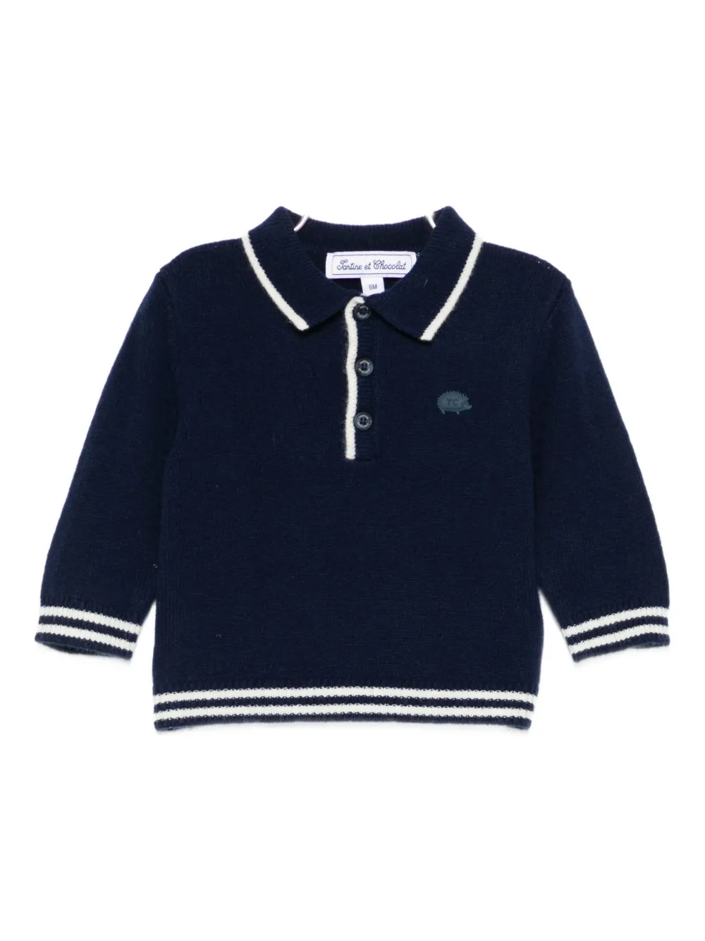 Tartine Et Chocolat Knitted Polo Shirt In Blue