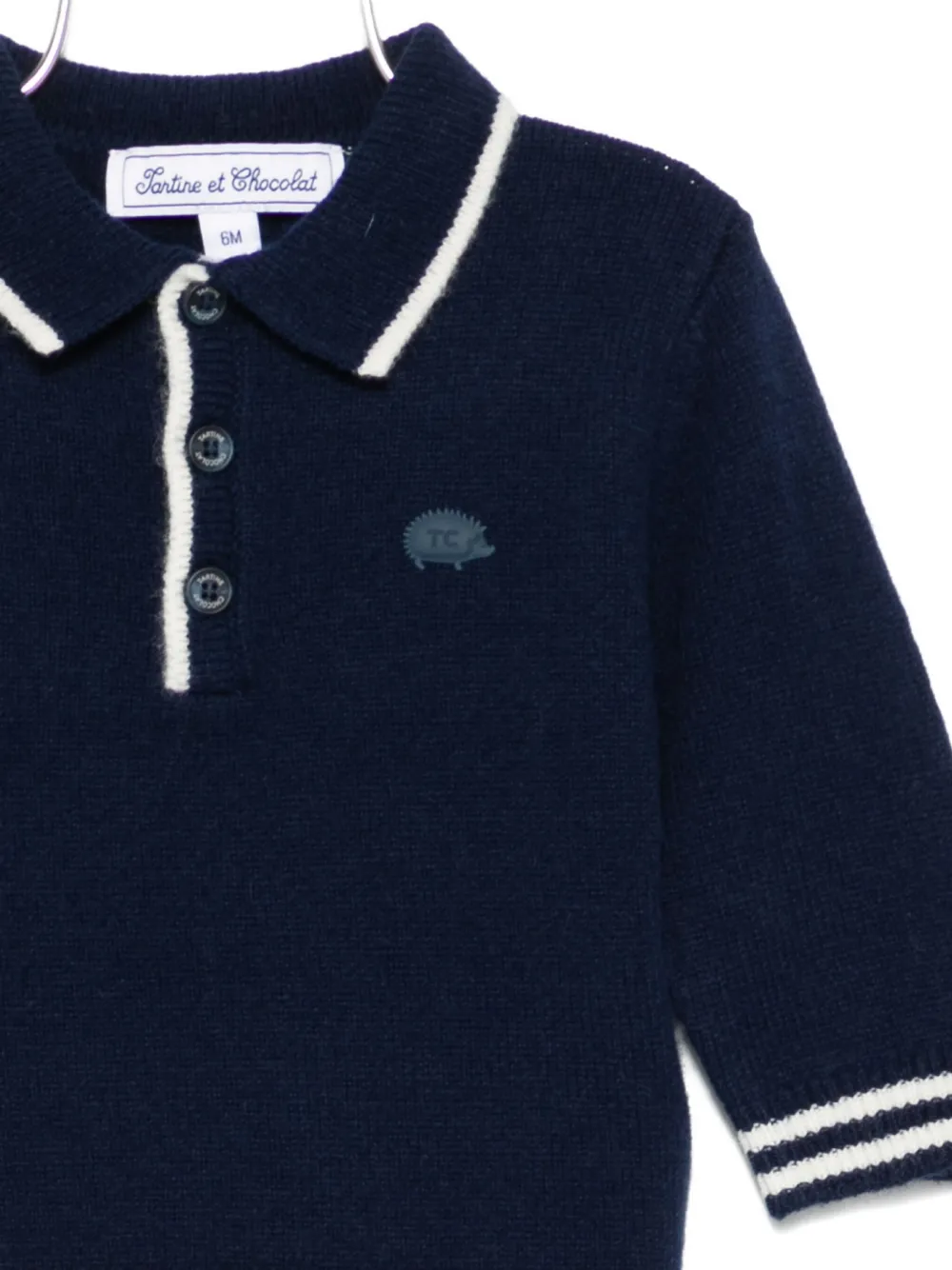 Tartine Et Chocolat Knitted Polo Shirt In Blue