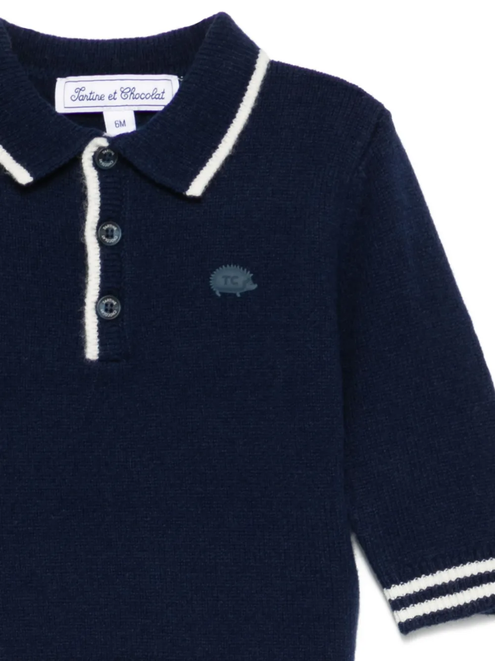 Tartine Et Chocolat Gebreid poloshirt Blauw