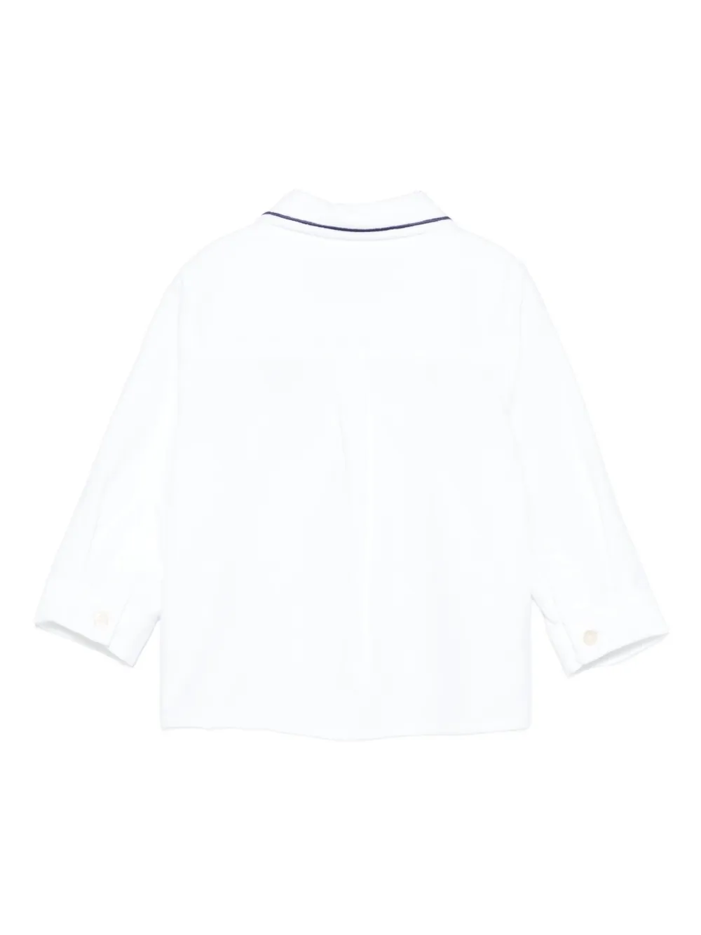 Tartine Et Chocolat logo-embroidered long-sleeve polo shirt - Wit