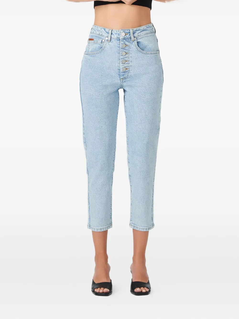 No44 Jeans met knoop- en ritssluiting - Blauw