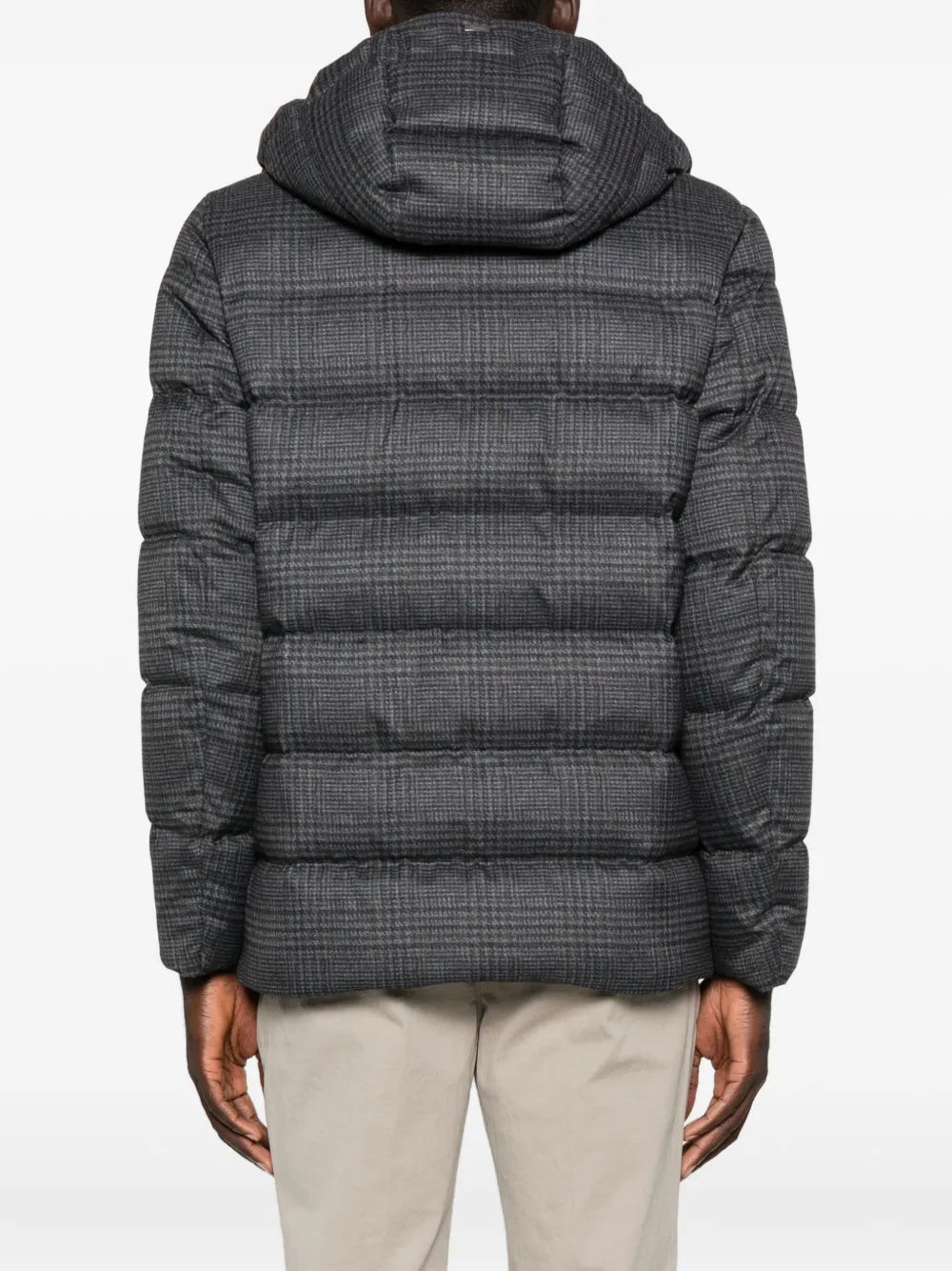 Herno Hooded Padded Coat In Gray