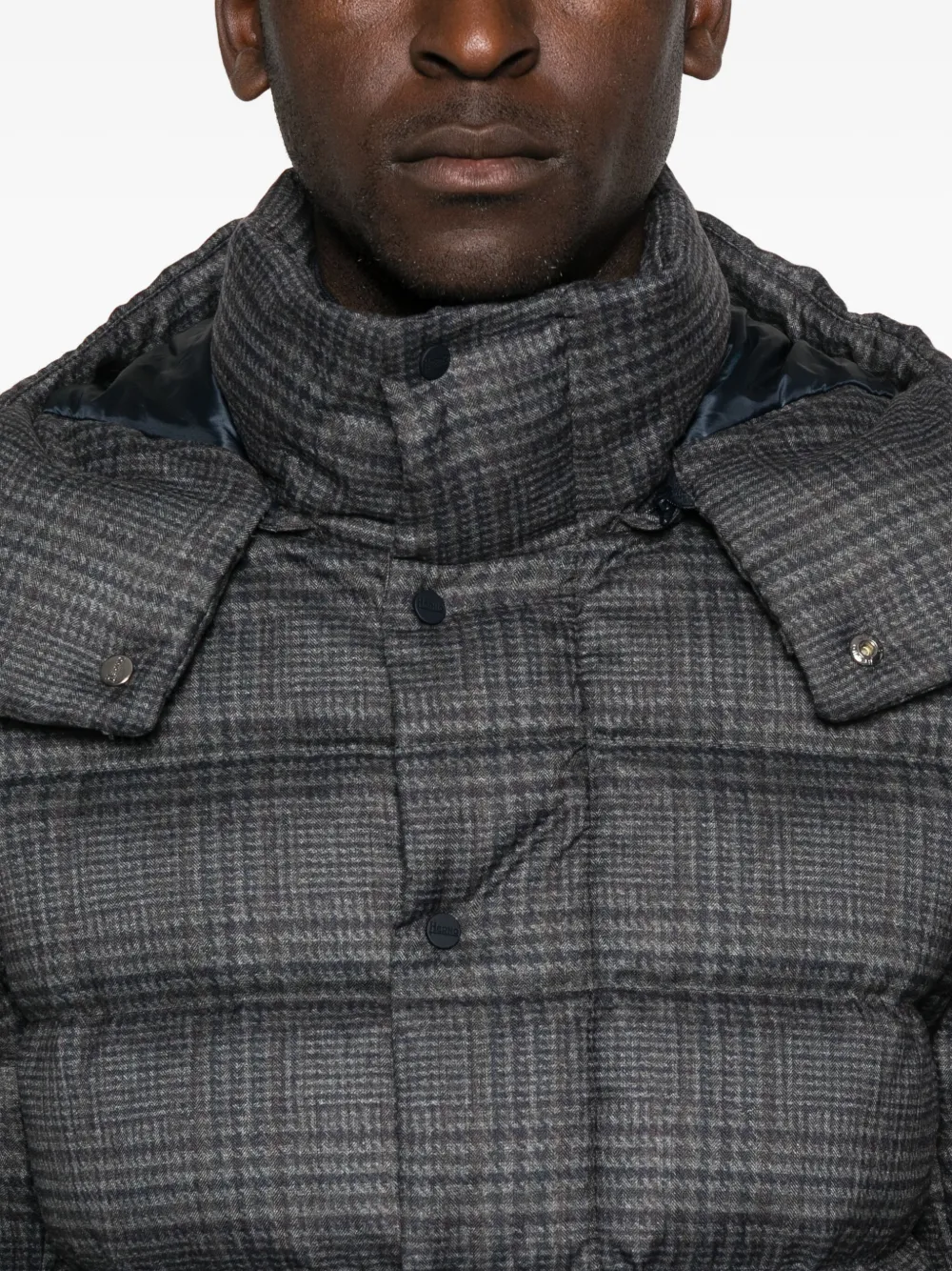 Herno Hooded Padded Coat In Gray