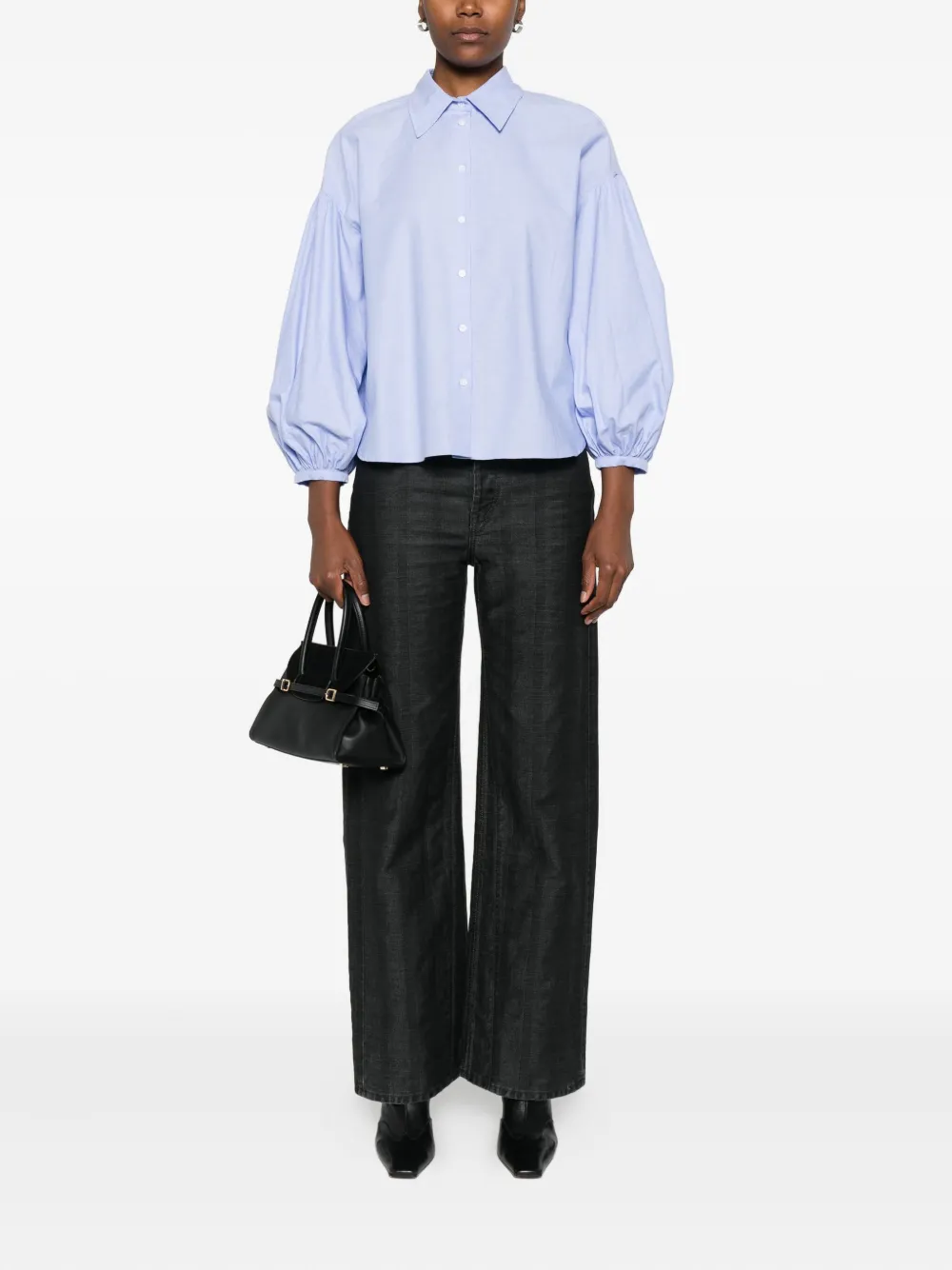 PSOPHIA balloon-sleeve shirt - Blauw